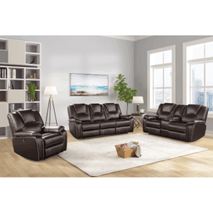 Manual Leather Recliner Couch Set